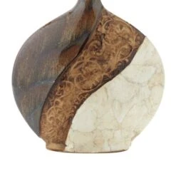 Brown Ceramic Traditional Vase, 14" X 11" X 3" -Flowers Michael Store D490034S 6