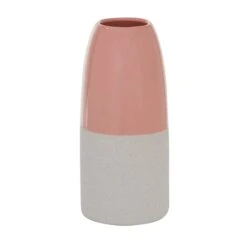 Pink Ceramic Modern Vase, 11" X 5" X 5"