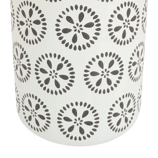 White Stoneware Transitional Vase, 15" X 9" X 8" 6 White Stoneware Transitional Vase, 15" X 9" X 8" - Image 4