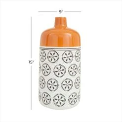 White Stoneware Transitional Vase, 15" X 9" X 8" 16 White Stoneware Transitional Vase, 15" X 9" X 8" -Flowers Michael Store D490053S 6