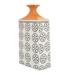 White Stoneware Transitional Vase, 14" X 8" X 7" -Flowers Michael Store D490058S 2