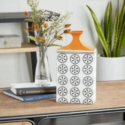 White Stoneware Transitional Vase, 14" X 8" X 7" -Flowers Michael Store D490058S 7