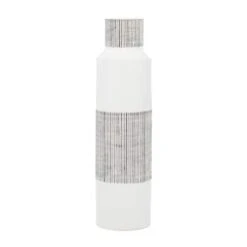 CosmoLiving By Cosmopolitan White Ceramic Modern Vase, 6" X 22" -Flowers Michael Store D490069S 1 1