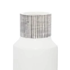 CosmoLiving By Cosmopolitan White Ceramic Modern Vase, 6" X 22" -Flowers Michael Store D490069S 3