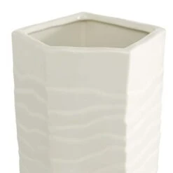White Ceramic Contemporary Vase, 13" X 5" X 5" 12 White Ceramic Contemporary Vase, 13" X 5" X 5" -Flowers Michael Store D490071S 3