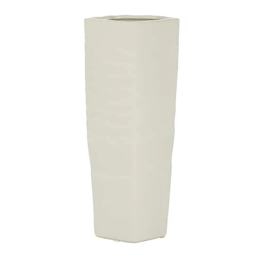 White Ceramic Contemporary Vase, 13" X 5" X 5" 7 White Ceramic Contemporary Vase, 13" X 5" X 5" - Image 5