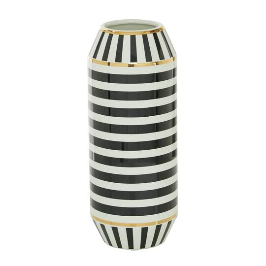 Black Ceramic Modern Vase, 16" X 6" X 6" 5 Black Ceramic Modern Vase, 16" X 6" X 6" - Image 3
