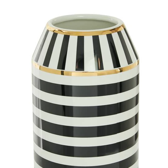 Black Ceramic Modern Vase, 16" X 6" X 6" 6 Black Ceramic Modern Vase, 16" X 6" X 6" - Image 4