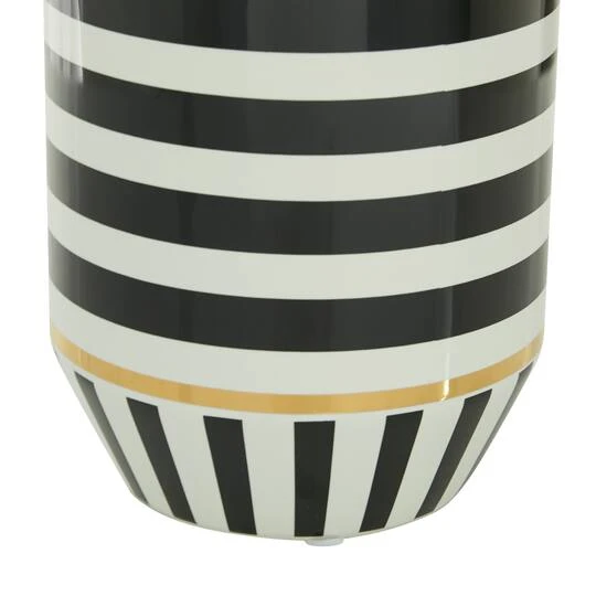 Black Ceramic Modern Vase, 16" X 6" X 6" 7 Black Ceramic Modern Vase, 16" X 6" X 6" - Image 5
