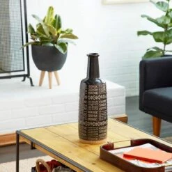 Black Porcelain Eclectic Vase, 18" X 6" X 6" -Flowers Michael Store D492364S 9