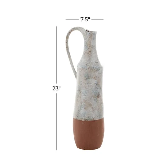White Ceramic Farmhouse Vase, 23" X 6" X 7" 10 White Ceramic Farmhouse Vase, 23" X 6" X 7" - Image 8