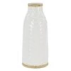 White Porcelain Coastal Style Vase, 7" X 16"