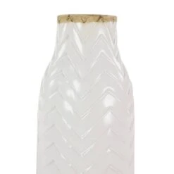 White Porcelain Coastal Style Vase, 7" X 16" 10 White Porcelain Coastal Style Vase, 7" X 16" -Flowers Michael Store D492377S 2
