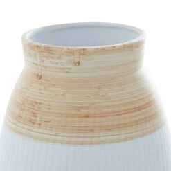 Tan Ceramic Coastal Style Vase, 13" X 9" X 9" 13 Tan Ceramic Coastal Style Vase, 13" X 9" X 9" -Flowers Michael Store D492379S 3