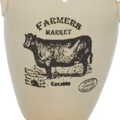 Set Of 3 White Porcelain Farmhouse Vase, 8" X 10" 26 Set Of 3 White Porcelain Farmhouse Vase, 8" X 10" -Flowers Michael Store D492383S 10