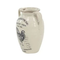 Set Of 3 White Porcelain Farmhouse Vase, 8" X 10" 22 Set Of 3 White Porcelain Farmhouse Vase, 8" X 10" -Flowers Michael Store D492383S 6