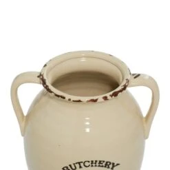 Set Of 3 White Porcelain Farmhouse Vase, 8" X 10" 25 Set Of 3 White Porcelain Farmhouse Vase, 8" X 10" -Flowers Michael Store D492383S 9