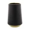 CosmoLiving By Cosmopolitan Set Of 2 Black Porcelain Glam Vase, 5" X 8" -Flowers Michael Store D492400S 1