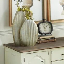 Set Of 2 Gold Metal Contemporary Vase, 12", 16" -Flowers Michael Store D494151S 8