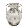 White Metal Vintage Vase, 15" X 12" X 12" -Flowers Michael Store D494153S 1