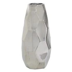 Silver Aluminum Contemporary Vase, 15" X 7" X 7" -Flowers Michael Store D494160S 1 1