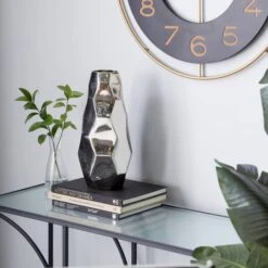 Silver Aluminum Contemporary Vase, 15" X 7" X 7" -Flowers Michael Store D494160S 7