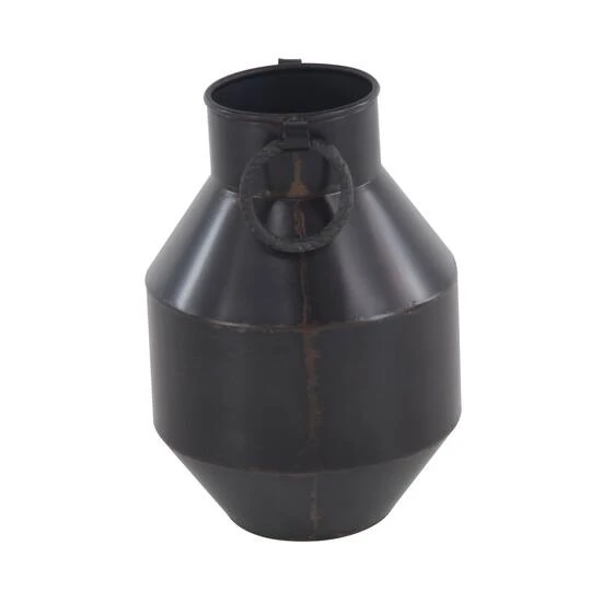 Dark Brown Metal Rustic Vase, 12" X 8" X 8" 5 Dark Brown Metal Rustic Vase, 12" X 8" X 8" - Image 3