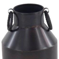 Dark Brown Metal Rustic Vase, 12" X 8" X 8" 14 Dark Brown Metal Rustic Vase, 12" X 8" X 8" -Flowers Michael Store D494165S 4