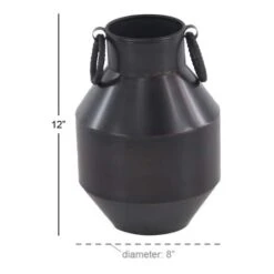 Dark Brown Metal Rustic Vase, 12" X 8" X 8" 16 Dark Brown Metal Rustic Vase, 12" X 8" X 8" -Flowers Michael Store D494165S 6
