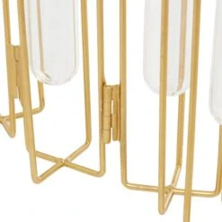 Gold Metal Contemporary Vase, 12" X 10" X 3" -Flowers Michael Store D494177S 3