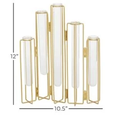 Gold Metal Contemporary Vase, 12" X 10" X 3" -Flowers Michael Store D494177S 6