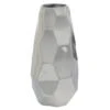 Contemporary Geometric-Style Metallic Silver Aluminum Vase, 12" X 5.7" X 5.4" -Flowers Michael Store D494180S 1