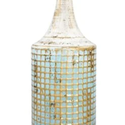 Set Of 2 Turquoise Metal Rustic Vase, 25", 18" -Flowers Michael Store D494191S 4