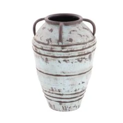 Set Of 3 Blue Metal Rustic Vase, 26", 23", 19" 16 Set Of 3 Blue Metal Rustic Vase, 26", 23", 19" -Flowers Michael Store D494196S 3