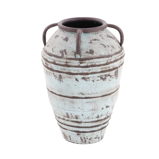 Set Of 3 Blue Metal Rustic Vase, 26", 23", 19" 6 Set Of 3 Blue Metal Rustic Vase, 26", 23", 19" - Image 4