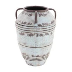 Set Of 3 Blue Metal Rustic Vase, 26", 23", 19" 18 Set Of 3 Blue Metal Rustic Vase, 26", 23", 19" -Flowers Michael Store D494196S 5