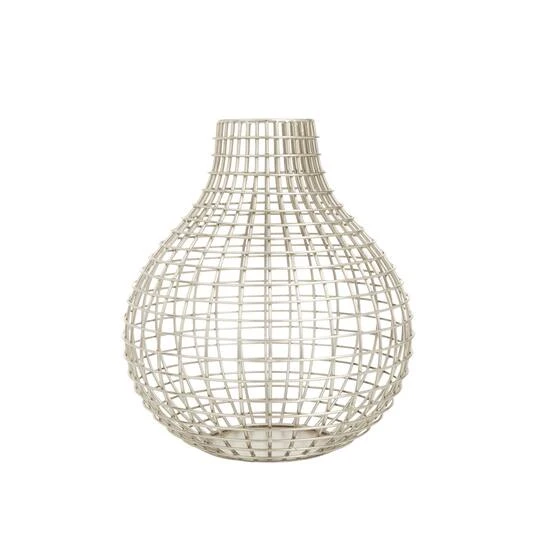 CosmoLiving By Cosmopolitan Silver Iron Modern Vase, 13" X 13" X 14" 3 CosmoLiving By Cosmopolitan Silver Iron Modern Vase, 13" X 13" X 14"