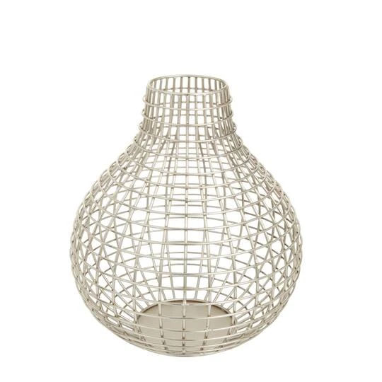 CosmoLiving By Cosmopolitan Silver Iron Modern Vase, 13" X 13" X 14" 5 CosmoLiving By Cosmopolitan Silver Iron Modern Vase, 13" X 13" X 14" - Image 3