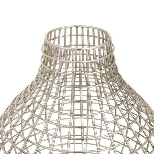 CosmoLiving By Cosmopolitan Silver Iron Modern Vase, 13" X 13" X 14" 6 CosmoLiving By Cosmopolitan Silver Iron Modern Vase, 13" X 13" X 14" - Image 4