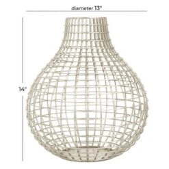 CosmoLiving By Cosmopolitan Silver Iron Modern Vase, 13" X 13" X 14" 16 CosmoLiving By Cosmopolitan Silver Iron Modern Vase, 13" X 13" X 14" -Flowers Michael Store D494197S 6