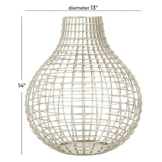 CosmoLiving By Cosmopolitan Silver Iron Modern Vase, 13" X 13" X 14" 9 CosmoLiving By Cosmopolitan Silver Iron Modern Vase, 13" X 13" X 14" - Image 7