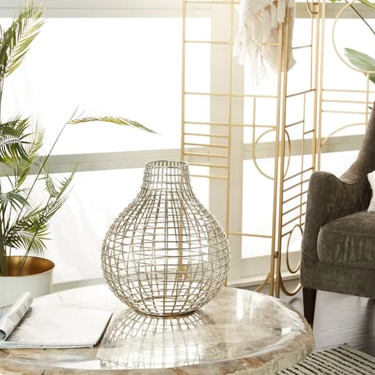 CosmoLiving By Cosmopolitan Silver Iron Modern Vase, 13" X 13" X 14" 10 CosmoLiving By Cosmopolitan Silver Iron Modern Vase, 13" X 13" X 14" - Image 8