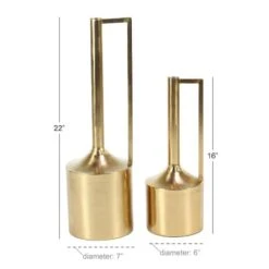 Set Of 2 Gold Metal Glam Vase, 16", 22" -Flowers Michael Store D494208S 6
