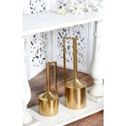 Set Of 2 Gold Metal Glam Vase, 16", 22" -Flowers Michael Store D494208S 7