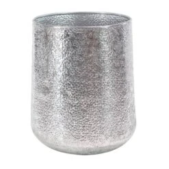 Set Of 3 Silver Aluminum Glam Planter, 12", 16", 20" -Flowers Michael Store D501343S 4