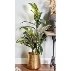 Set Of 3 Gold Aluminum Glam Planter, 12", 16", 20" -Flowers Michael Store D501361S 8