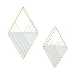 CosmoLiving By Cosmopolitan Set Of 2 White Iron Contemporary Planter, 17" X 10" X 5" 13 CosmoLiving By Cosmopolitan Set Of 2 White Iron Contemporary Planter, 17" X 10" X 5" -Flowers Michael Store D501364S 3