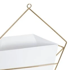 CosmoLiving By Cosmopolitan Set Of 2 White Metal Contemporary Planter, 12", 15" 16 CosmoLiving By Cosmopolitan Set Of 2 White Metal Contemporary Planter, 12", 15" -Flowers Michael Store D501402S 5