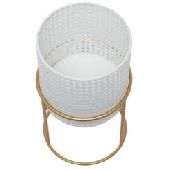 Set Of 3 White Iron Contemporary Planter, 23" X 19" X 16" -Flowers Michael Store D501410S 7