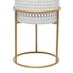 Set Of 3 White Iron Contemporary Planter, 23" X 19" X 16" -Flowers Michael Store D501410S 8